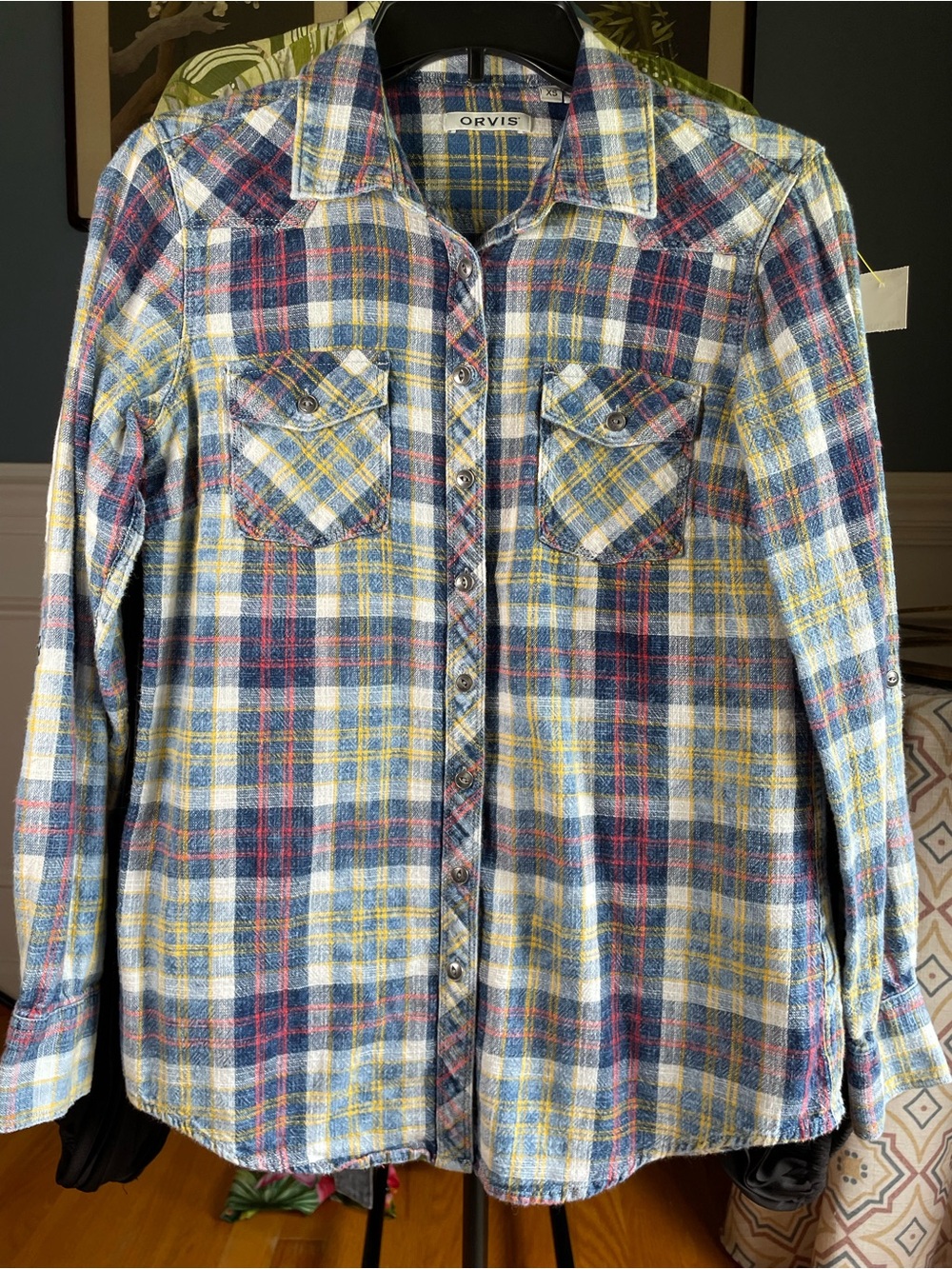 Orvis Plaid Shirt in Blue, Yellow & Red